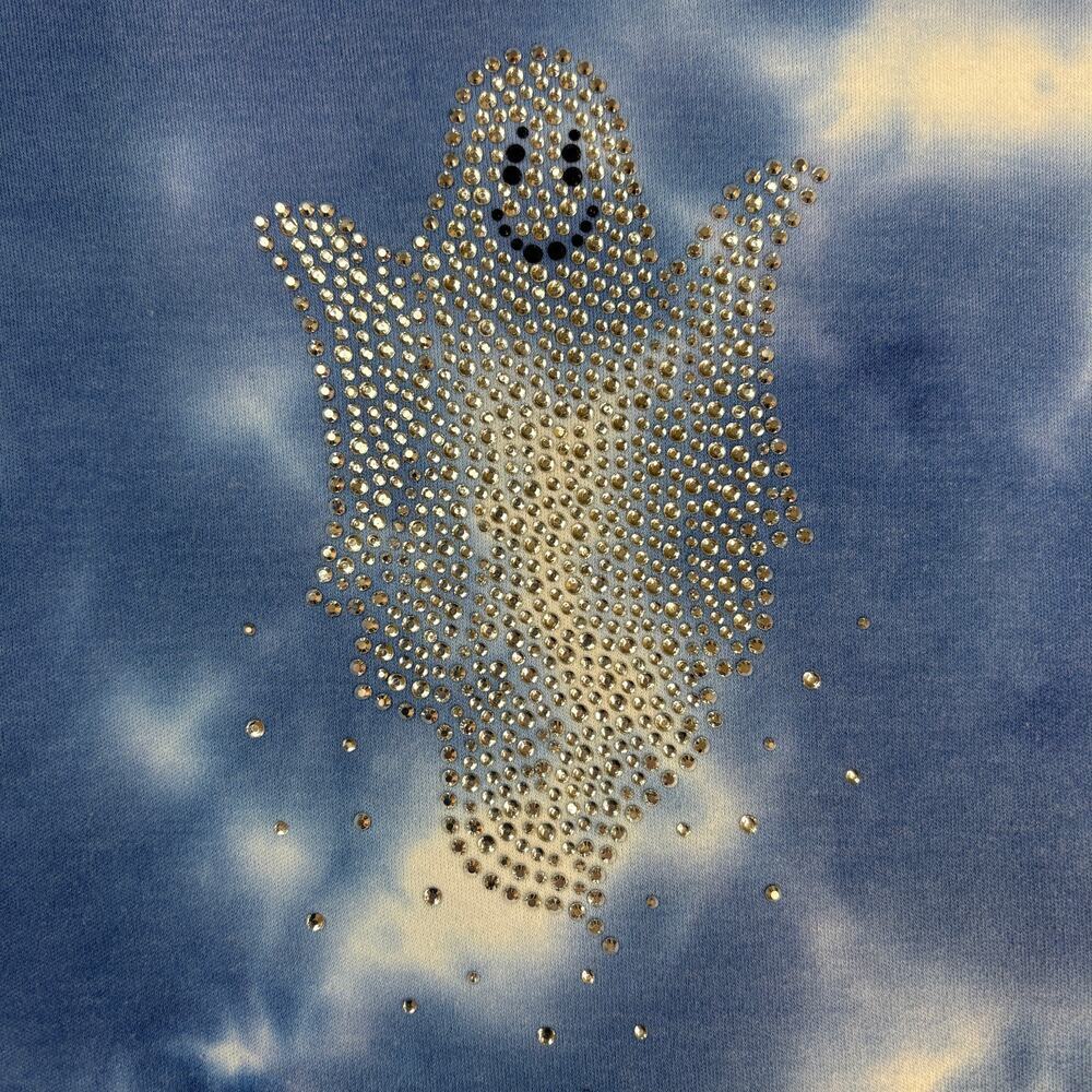 Quacker Factor Tie-Dye Bejeweled Ghost 3/4 Sleeve Shirt Size XL - Picture 6 of 7
